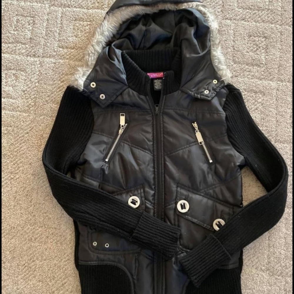 Casual leather faux jacket